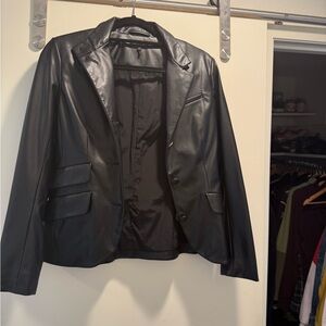 Rag & Bone Black Vegan Leather Blazer - Like New